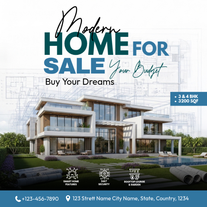 White Modern & Minimal Real Estate Sale Instagram Post Template ...