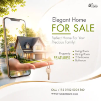 White Real Estate Sale Publicación de Instagram Template