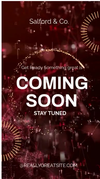 White Modern & Minimal Red And Golden Color Coming Soon Video Template  Digital Display (9:16)