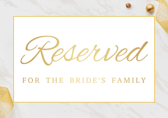 Copy of White Modern & Minimal Reserved Sign For Wedd | PosterMyWall