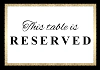 White Modern & Minimal Reserved Table A4 template