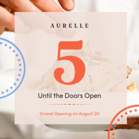Hvid Restaurant Grand Opening Wpis na Instagrama Template - Page 1
