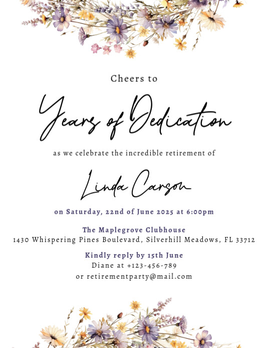 White Modern & Minimal Retirement Party Invitation Flyer (us Letter) template