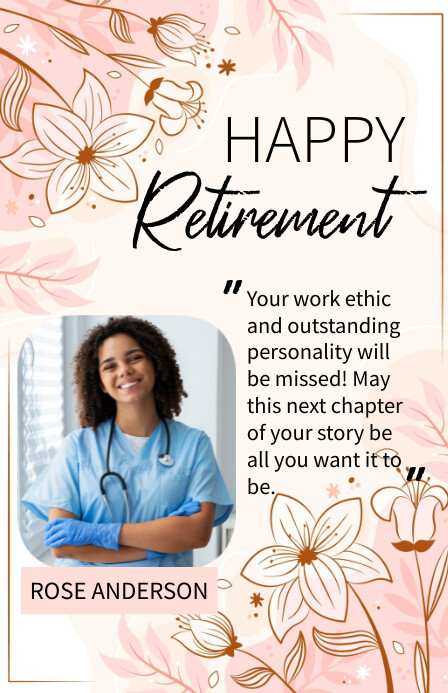 Retirement Poster Examples White Modern & Minimal Retirement Poster Tabl Template | PosterMyWall
