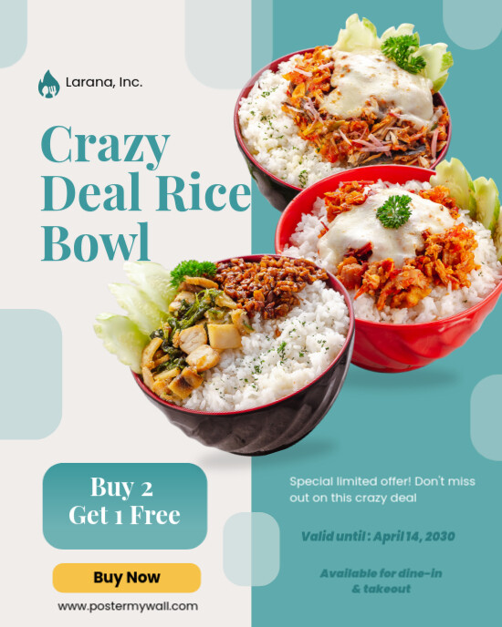 Copy of White Modern & Minimal Rice Bowl Instagram Portrait | PosterMyWall