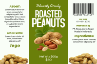 White Modern & Minimal Roasted Peanuts Label Etichetta template