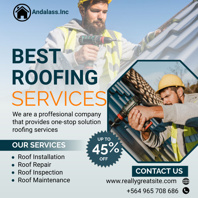 White Modern & Minimal Roofing Services Insta Instagram Post template