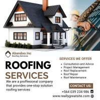 White Modern & Minimal Roofing Services  Squa Square (1:1) template