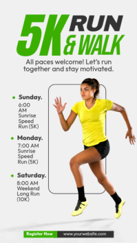 White Modern & Minimal Running Event Promotion Instagram Story template