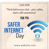 White Modern & Minimal Safer Internet Day Instagram Post template