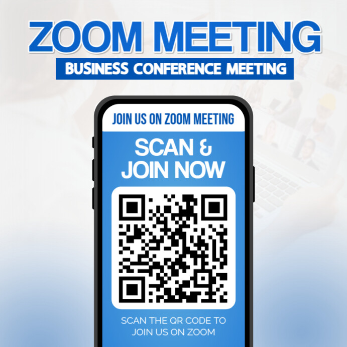 White Modern & Minimal Scan And Join Us On Zoom Meeting Instagram Post template