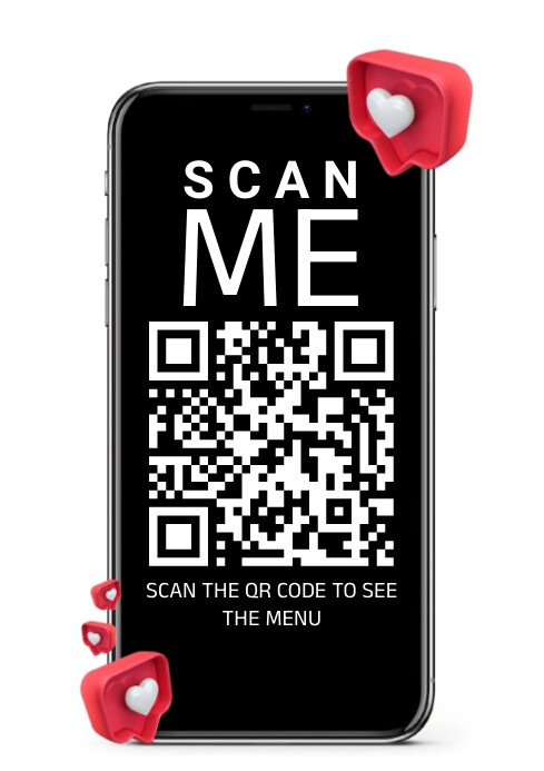White Modern & Minimal Scan Me A4 template
