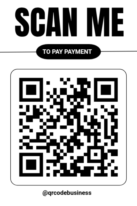 White Modern & Minimal Scan Me  Poster template