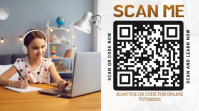 White Modern & Minimal Scan Qr Code For Online Tutoring Digital Display (16:9) template