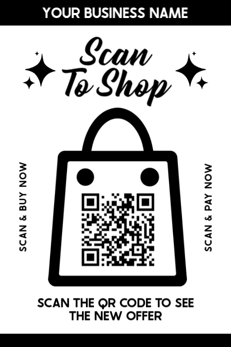 White Modern & Minimal Scan To Shop Poster Template | PosterMyWall