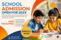 Hvid School Admission Affiche Template
