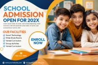 Белый School Admission Poster Template