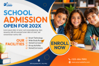 White School Admission Plakat Template
