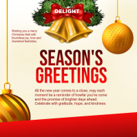 White Modern & Minimal Season's Greetings  Instagram Post template