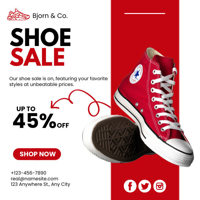 White Modern & Minimal Shoe Sale Instagra Ins Instagram Post template