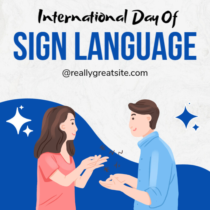 White Modern & Minimal Sign Language Instagram Post template