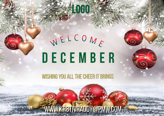 December Holiday Greeting A3 Template | PosterMyWall