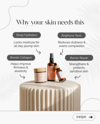 White Modern & Minimal Skincare Promotion Instagram Portrait template - Page 3