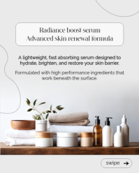 White Modern & Minimal Skincare Promotion Instagram Portrait template - Page 2