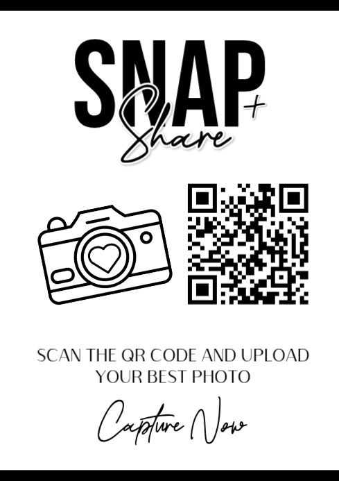 White Modern & Minimal Snap And Share A4 Template | PosterMyWall