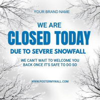 White Modern & Minimal Snow Day Alert - Closed Notice For Snow  Instagram Post template
