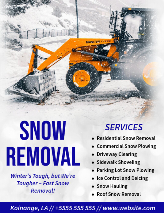 White Modern & Minimal Snow Removal Flyer Flyer (us Letter) Template