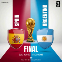 White Modern & Minimal Soccer Final Match Square Video Vierkant (1:1) template