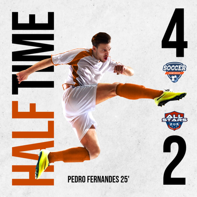 Modern Halftime Frame Copy of White Modern & Minimal Soccer Half Time Instagram Post ...