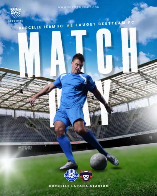 White Modern & Minimal Soccer Match Day Instagram Portrait template