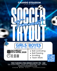 White Modern & Minimal Soccer Tryout Instagram Portrait template