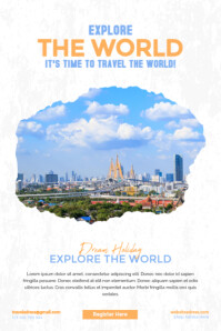 White Modern & Minimal Soft & Elegant Travel Poster Poster template