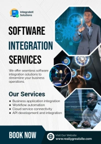 White Modern & Minimal Software Integration A4 template