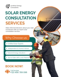 White Modern & Minimal Solar Energy Consultant Services  Instagram Portrait template