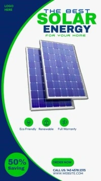 White Modern & Minimal Solar Energy Instagram template