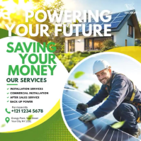 สีขาว Solar Energy Services Instagram-Beitrag Template