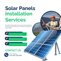 White Modern & Minimal Solar Panel Installation Services Square (1:1) template