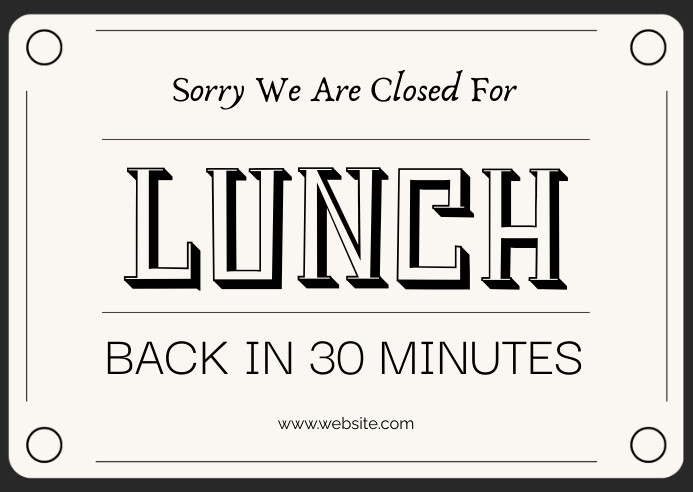 White Modern & Minimal Sorry We're Closed For Postcard template