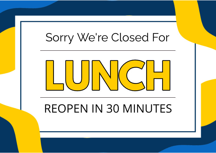 White Modern & Minimal Sorry We're Closed For Postcard template