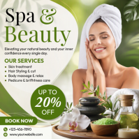 White Spa and Beauty Services Publicación de Instagram Template