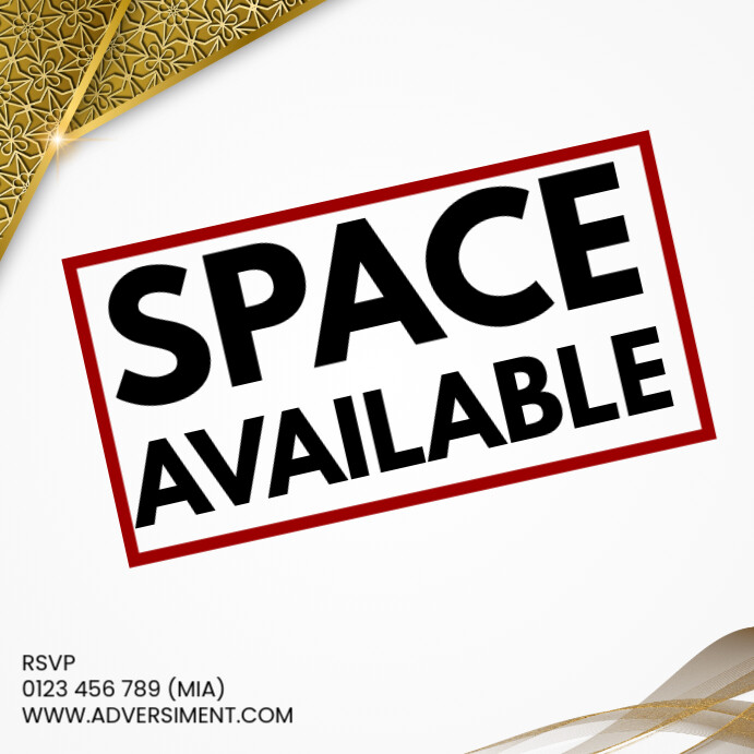 White Modern & Minimal Space Available For You Pos Instagram template