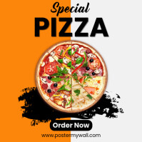 White Modern & Minimal Special Pizza Offer Instagram Post template