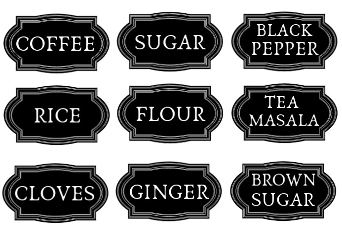 White Modern & Minimal Spices Labels A4 template