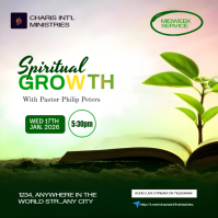 White Modern & Minimal Spiritual Growth Midweek Church Service Flyer Template - Customizable Bible P Instagram Post