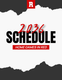 White Modern & Minimal Sports Schedule Flyer template