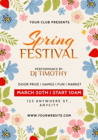 White Modern & Minimal Spring Festival A1 template